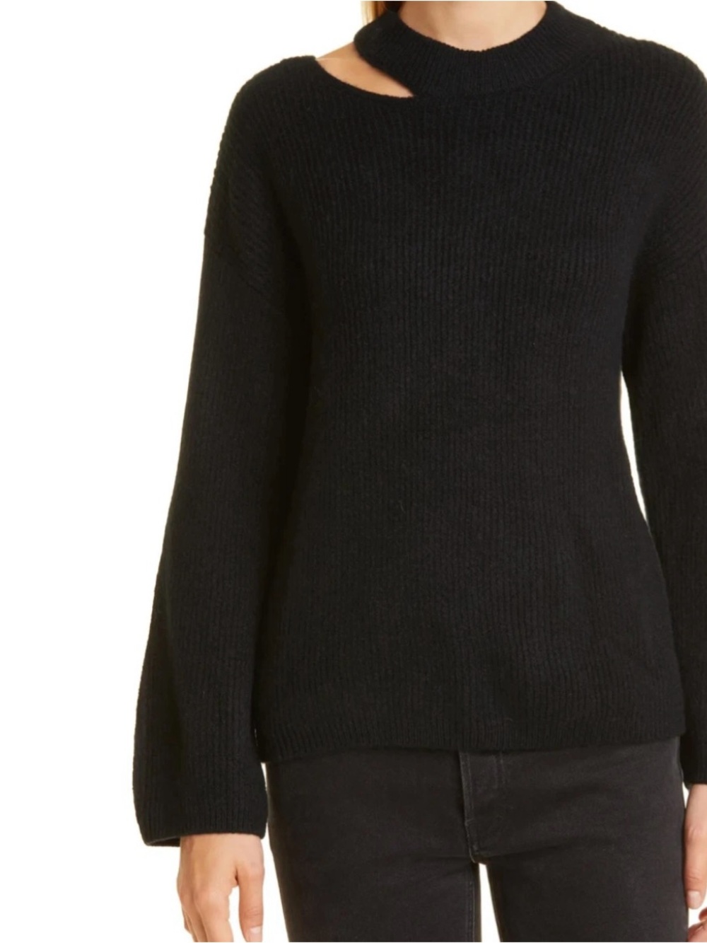 Rails NEW Black Alexi Ribbed Crewneck Sweater NWT Lg